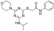 2-(4-(ISOPROPYLAMINO)-6-MORPHOLINO-1,3,5-TRIAZIN-2-YLTHIO)-N-PHENYLACETAMIDE 结构式