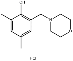 2,4-Dimethyl-6-(morpholinomethyl)benzenol hydrochloride 结构式