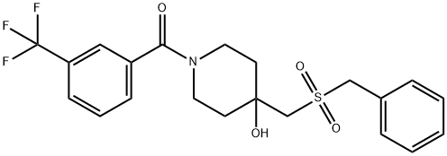 (4-[(BENZYLSULFONYL)METHYL]-4-HYDROXYPIPERIDINO)[3-(TRIFLUOROMETHYL)PHENYL]METHANONE 结构式
