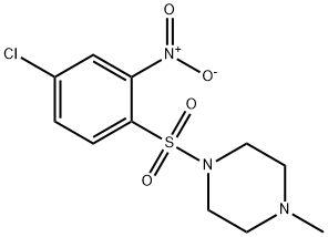 4-CHLORO-1-((4-METHYLPIPERAZINYL)SULFONYL)-2-NITROBENZENE 结构式
