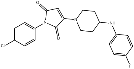 1-(4-CHLOROPHENYL)-3-{4-[(4-FLUOROPHENYL)AMINO]PIPERIDIN-1-YL}-1H-PYRROLE-2,5-DIONE 结构式