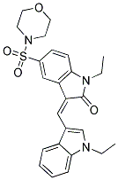 (Z)-1-ETHYL-3-((1-ETHYL-1H-INDOL-3-YL)METHYLENE)-5-(MORPHOLINOSULFONYL)INDOLIN-2-ONE 结构式