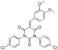 1,3-BIS(4-CHLOROPHENYL)-5-((3,4-DIMETHOXYPHENYL)METHYLENE)-1,3-DIAZAPERHYDROINE-2,4,6-TRIONE 结构式