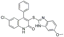 6-CHLORO-3-[(6-METHOXY-1H-BENZIMIDAZOL-2-YL)THIO]-4-PHENYLQUINOLIN-2(1H)-ONE 结构式