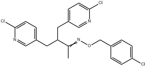 4-(6-CHLORO-3-PYRIDINYL)-3-[(6-CHLORO-3-PYRIDINYL)METHYL]-2-BUTANONE O-(4-CHLOROBENZYL)OXIME 结构式