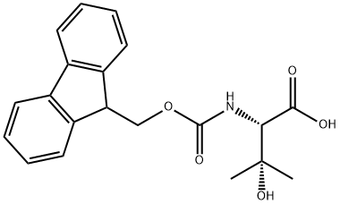 FMOC-(S)-2-AMINO-3-HYDROXY-3-METHYLBUTANOIC ACID 结构式