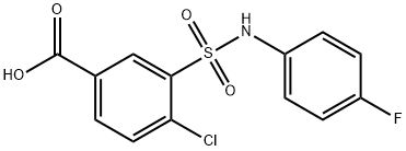 4-氯-3-[(4-氟苯基)氨磺酰基]苯甲酸 结构式
