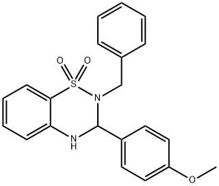 2-(4-METHOXYPHENYL)-3-BENZYL-1,2,3-TRIHYDRO-4-THIAQUINAZOLINE-4,4-DIONE 结构式