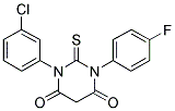 1-(3-CHLOROPHENYL)-3-(4-FLUOROPHENYL)-2-THIOXODIHYDROPYRIMIDINE-4,6(1H,5H)-DIONE 结构式