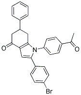 1-(4-ACETYLPHENYL)-2-(4-BROMOPHENYL)-6-PHENYL-5,6,7-TRIHYDROINDOL-4-ONE 结构式