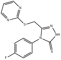 4-(4-氟苯基)-5-((嘧啶-2-基硫基)甲基)-4H-1,2,4-三唑-3-硫醇 结构式