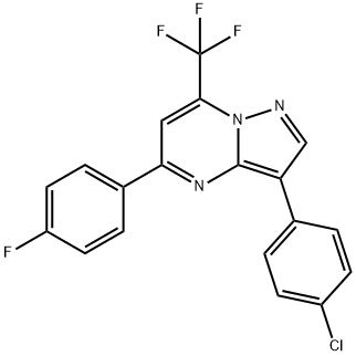 3-(4-CHLOROPHENYL)-5-(4-FLUOROPHENYL)-7-(TRIFLUOROMETHYL)PYRAZOLO[1,5-A]PYRIMIDINE 结构式