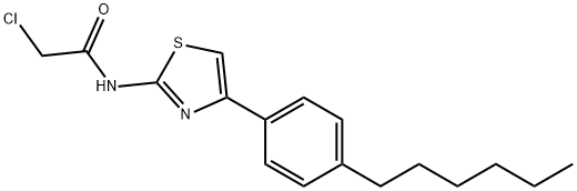 2-氯-N-[4-(4-己基苯基)-1,3-噻唑-2-基]乙酰胺 结构式