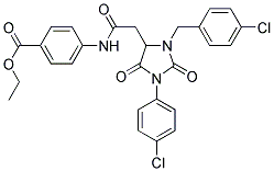 ETHYL 4-(2-(3-(4-CHLOROBENZYL)-1-(4-CHLOROPHENYL)-2,5-DIOXOIMIDAZOLIDIN-4-YL)ACETAMIDO)BENZOATE 结构式