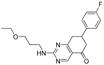 2-[(3-ETHOXYPROPYL)AMINO]-7-(4-FLUOROPHENYL)-7,8-DIHYDROQUINAZOLIN-5(6H)-ONE 结构式