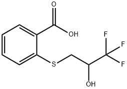 2-[(3,3,3-TRIFLUORO-2-HYDROXYPROPYL)SULFANYL]BENZENECARBOXYLIC ACID 结构式