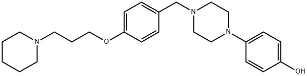 4-(4-[4-(3-PIPERIDINOPROPOXY)BENZYL]PIPERAZINO)BENZENOL 结构式