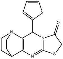 3-(2-THIENYL)-7-THIA-1,4,9-TRIAZATETRACYCLO[9.2.2.0(2,10).0(4,8)]PENTADECA-2(10),8-DIEN-5-ONE 结构式