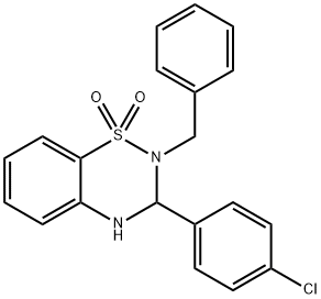 2-(4-CHLOROPHENYL)-3-BENZYL-1,2,3-TRIHYDRO-4-THIAQUINAZOLINE-4,4-DIONE 结构式