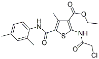 ETHYL 2-[(CHLOROACETYL)AMINO]-5-[[(2,4-DIMETHYLPHENYL)AMINO]CARBONYL]-4-METHYLTHIOPHENE-3-CARBOXYLATE 结构式