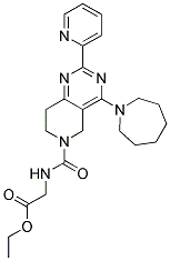 [(4-AZEPAN-1-YL-2-PYRIDIN-2-YL-7,8-DIHYDRO-5H-PYRIDO[4,3-D]PYRIMIDINE-6-CARBONYL)-AMINO]-ACETIC ACID ETHYL ESTER 结构式