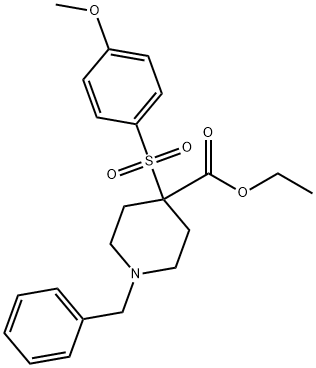 ETHYL 1-BENZYL-4-[(4-METHOXYPHENYL)SULFONYL]-4-PIPERIDINECARBOXYLATE 结构式