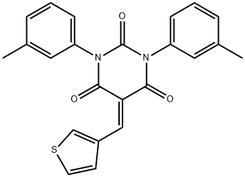 1,3-BIS(3-METHYLPHENYL)-5-(3-THIENYLMETHYLENE)-1,3-DIAZAPERHYDROINE-2,4,6-TRIONE 结构式