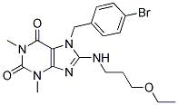 7-(4-BROMOBENZYL)-8-(3-ETHOXYPROPYLAMINO)-1,3-DIMETHYL-1H-PURINE-2,6(3H,7H)-DIONE 结构式