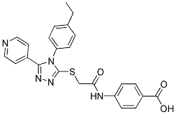 4-[2-[4-(4-ETHYL-PHENYL)-5-PYRIDIN-4-YL-4H-[1,2,4]TRIAZOL-3-YLSULFANYL]-ACETYLAMINO]-BENZOIC ACID 结构式