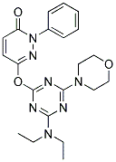 6-(4-(DIETHYLAMINO)-6-MORPHOLINO-1,3,5-TRIAZIN-2-YLOXY)-2-PHENYLPYRIDAZIN-3(2H)-ONE 结构式