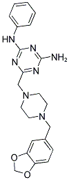 6-((4-(BENZO[D][1,3]DIOXOL-5-YLMETHYL)PIPERAZIN-1-YL)METHYL)-N2-PHENYL-1,3,5-TRIAZINE-2,4-DIAMINE 结构式