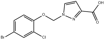 1-(4-溴-2-氯苯氧基甲基)-1H-吡唑-3-羧酸 结构式