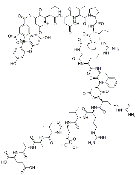 5-FAM-ASP-LEU-ASP-VAL-PRO-ILE-PRO-GLY-ARG-PHE-ASP-ARG-ARG-VAL-PSER-VAL-ALA-ALA-GLU-OH 结构式