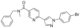 N-BENZYL-6-[1-(4-BROMOPHENYL)-1H-PYRAZOL-4-YL]-N-METHYLNICOTINAMIDE 结构式