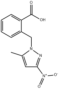 2-((5-甲基-3-硝基-1H-吡唑-1-基)甲基)苯甲酸 结构式