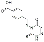 4-[(5-OXO-3-THIOXO-2,5-DIHYDRO-3H-[1,2,4]TRIAZIN-4-YLIMINO)-METHYL]-BENZOIC ACID 结构式