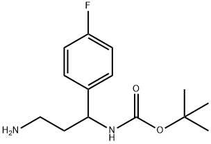 [3-AMINO-1-(4-FLUORO-PHENYL)-PROPYL]-CARBAMIC ACID TERT-BUTYL ESTER 结构式