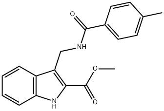 METHYL 3-([(4-METHYLBENZOYL)AMINO]METHYL)-1H-INDOLE-2-CARBOXYLATE 结构式