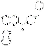 (8-BENZOFURAN-2-YL-[1,6]NAPHTHYRIDIN-2-YL)-(4-BENZYL-PIPERAZIN-1-YL)-METHANONE 结构式