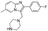 2-(4-FLUORO-PHENYL)-6-METHYL-3-PIPERAZIN-1-YLMETHYL-IMIDAZO[1,2-A]PYRIDINE 结构式