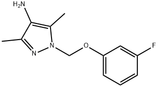 1-[(3-氟苯氧基)甲基]-3,5-二甲基-1H-吡唑-4-胺 结构式
