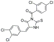 3-(2,4-DICHLORO-BENZOYL)-5-(3,4-DICHLORO-BENZYLIDENE)-2-THIOXO-IMIDAZOLIDIN-4-ONE 结构式