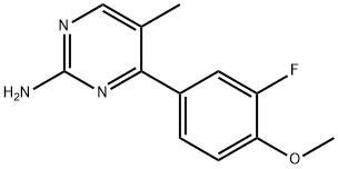 4-(3-FLUORO-4-METHOXYPHENYL)-5-METHYL-2-PYRIMIDINAMINE 结构式