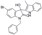 1'-BENZYL-5'-BROMO-3'-HYDROXY-3-METHYL-1',3'-DIHYDRO-1H-[2,3']BIINDOLYL-2'-ONE 结构式