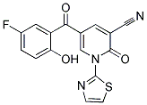 5-(5-FLUORO-2-HYDROXYBENZOYL)-2-OXO-1-(1,3-THIAZOL-2-YL)-1,2-DIHYDROPYRIDINE-3-CARBONITRILE 结构式