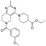 1-[6-(3-METHOXY-BENZOYL)-2-METHYL-5,6,7,8-TETRAHYDRO-PYRIDO[4,3-D]PYRIMIDIN-4-YL]-PIPERIDINE-4-CARBOXYLIC ACID ETHYL ESTER 结构式