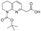 7-Carboxymethyl-3,4-dihydro-2H-[1,8]naphthyridine-1-carboxylic acid tert-butyl ester 结构式