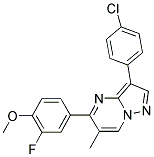 3-(4-CHLOROPHENYL)-5-(3-FLUORO-4-METHOXYPHENYL)-6-METHYLPYRAZOLO[1,5-A]PYRIMIDINE 结构式