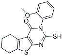 2-MERCAPTO-3-(2-METHOXY-PHENYL)-5,6,7,8-TETRAHYDRO-3H-BENZO[4,5]THIENO[2,3-D]PYRIMIDIN-4-ONE 结构式
