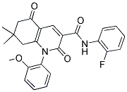 N-(2-FLUOROPHENYL)-1-(2-METHOXYPHENYL)-7,7-DIMETHYL-2,5-DIOXO-1,2,5,6,7,8-HEXAHYDRO-3-QUINOLINECARBOXAMIDE 结构式